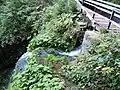 Dam facility and edge of the lower main waterfall