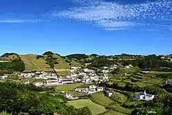 The main village of Santa Bárbara located in the valley of the same name, in the interior of the island of Santa Maria