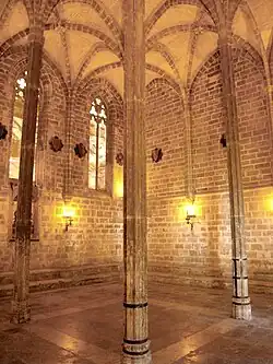 Gothic style pillars and interior