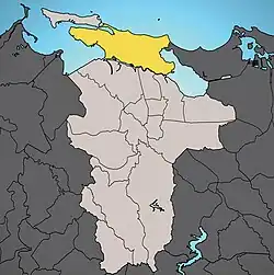 Location of Santurce shown in yellow within San Juan