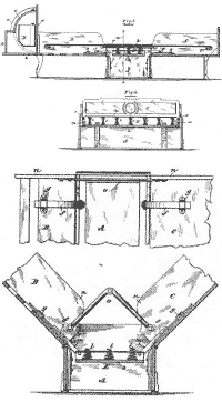 Cabinet bed patent diagram. The bed folds up to create space.