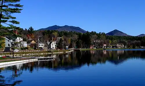 Lake Flower in the Village of Saranac Lake, nicknamed the Capital of the Adirondacks