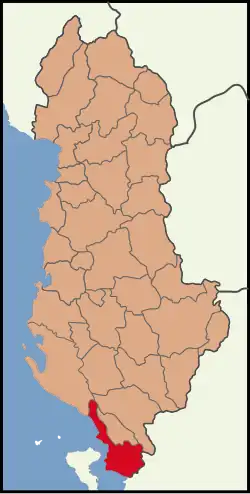 Location of Sarandë District
