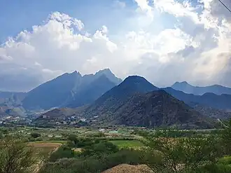 Overview of Al-Baha with the Hejaz Mountains in the background