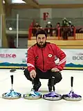 Indian icestock player Mohammad Sarfaraz
