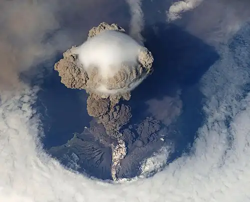 Image 46Sarychev Peak at Explosive eruption, by NASA (from Wikipedia:Featured pictures/Sciences/Geology)