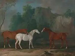 Three Hunters in a Rocky Landscape