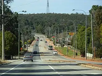 Great Eastern Highway in Sawyers Valley from the west