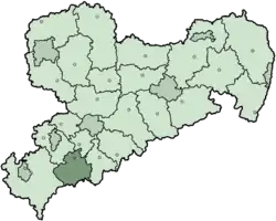 Location of Aue-Schwarzenberg