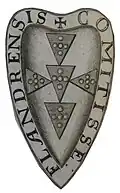 Seal of Theresa of Portugal, wife of Philip I, Count of Flanders (1189). Drawing published in 1643.