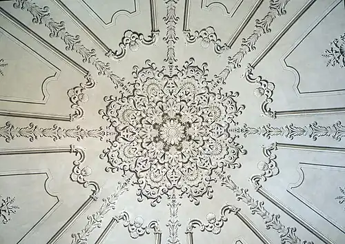 Ornaments above the grand staircase