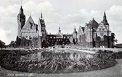 Historic view, "Schloss Moschen" is the German name