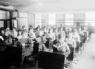 A classroom in Robert Emmet School from 1911