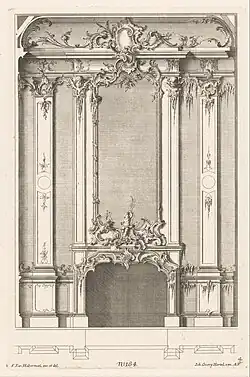 Rococo reinterpretations of the Corinthian order in a design for an interior, by Franz Xaver Habermann, 1731–1775, etching on paper, Rijksmuseum, Amsterdam, the Netherlands