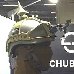 Schuberth Combat helmet with "Tacpickel" at the IWA OutdoorClassics