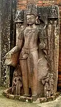 Relief "standing figure of Manjushri" in the Buddhist temple.[64]