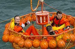 ESA astronaut Matthias Maurer undergoing sea survival training in China, 2017