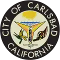Seal of Carlsbad, California, which has a fasces on it