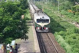 A Sealdah bound train at Kalyani railway station