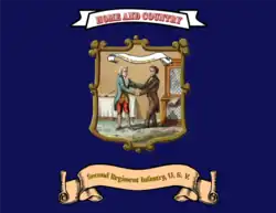 Digital reconstruction of the flag carried by Second Regiment, Kentucky Volunteers during the Spanish-American War[9]