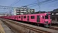 Set 9101 in plain pink livery in March 2017