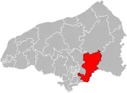 Situation of the canton of Le Mesnil-Esnard in the department of Seine-Maritime