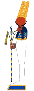 Serapis was sometimes depicted as a mummified man with the head of a bull.