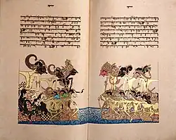A page from Serat Bratayudha (an episode of Mahabharata) copied in 1902, Widya Budaya collection
