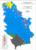 Ethnic map of Serbia by settlements, 2002