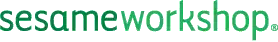 Green wording spelling out "sesameworkshop" in lower case letters