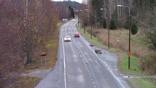 Streetlights in Finnish regional road