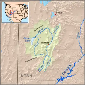 Sevier River watershed, (11,574&nbsp;mi2 (29,980&nbsp;km2))