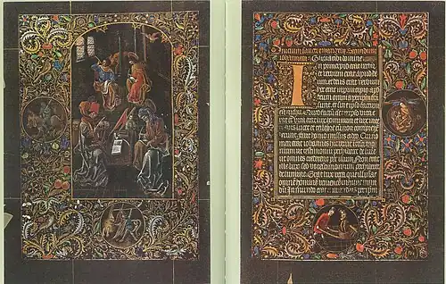 Black Hours of Galeazzo Maria Sforza; f32v, 33r. The Evangelists and John Gospels