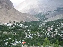Haraz river valley, with Shahan Dasht at the bottom