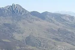 Shahdezh peak and the village of Langar