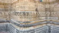 Carved plinth of the main temple