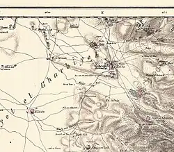 1870s map of the area around Al Jalama