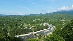 View of the village from Shemokmedi Monastery