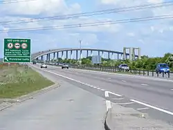 The A249 approaching the Sheppey Crossing from the south