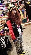 COCOLULU shop-staff in Shibuya 109, an example of amekaji gyaru during the 2010