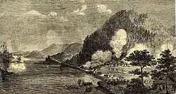 The French engagement at Shimonoseki, with the warships Tancrède and Semiramis, under Rear-Admiral Charles Jaurès. Le Monde illustré, October 10, 1863.