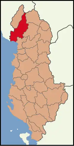 Location of Shkodër District