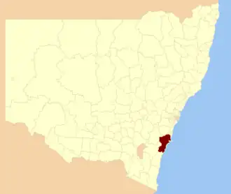 Location in New South Wales