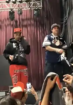 Fenix Flexin and OhGeesy of Shoreline Mafia after a concert in 2025