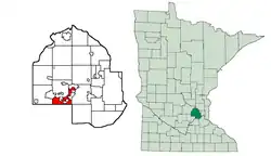 Location of Shorewood within Hennepin County, Minnesota