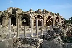 Exterior walls of the ancient theatre in Side
