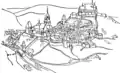 19th century reenacted drawing of Sighișoara