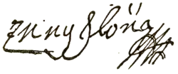 Jelena Zrinska Zrínyi Ilona's signature