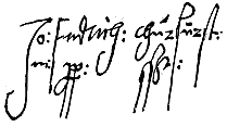 John Frederick I's signature