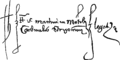 Tamás Bakócz's signature